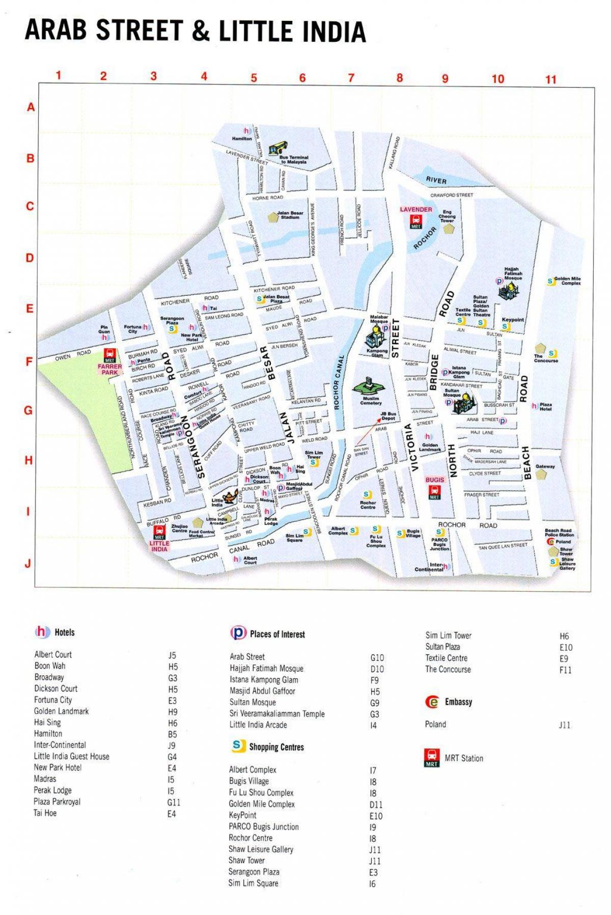 के नक्शे अरब स्ट्रीट कुआलालंपुर