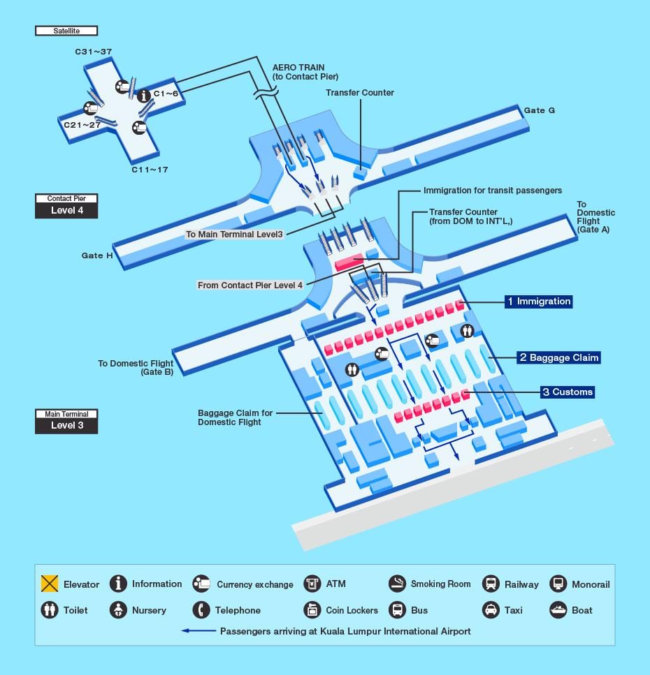 klia टर्मिनल का नक्शा