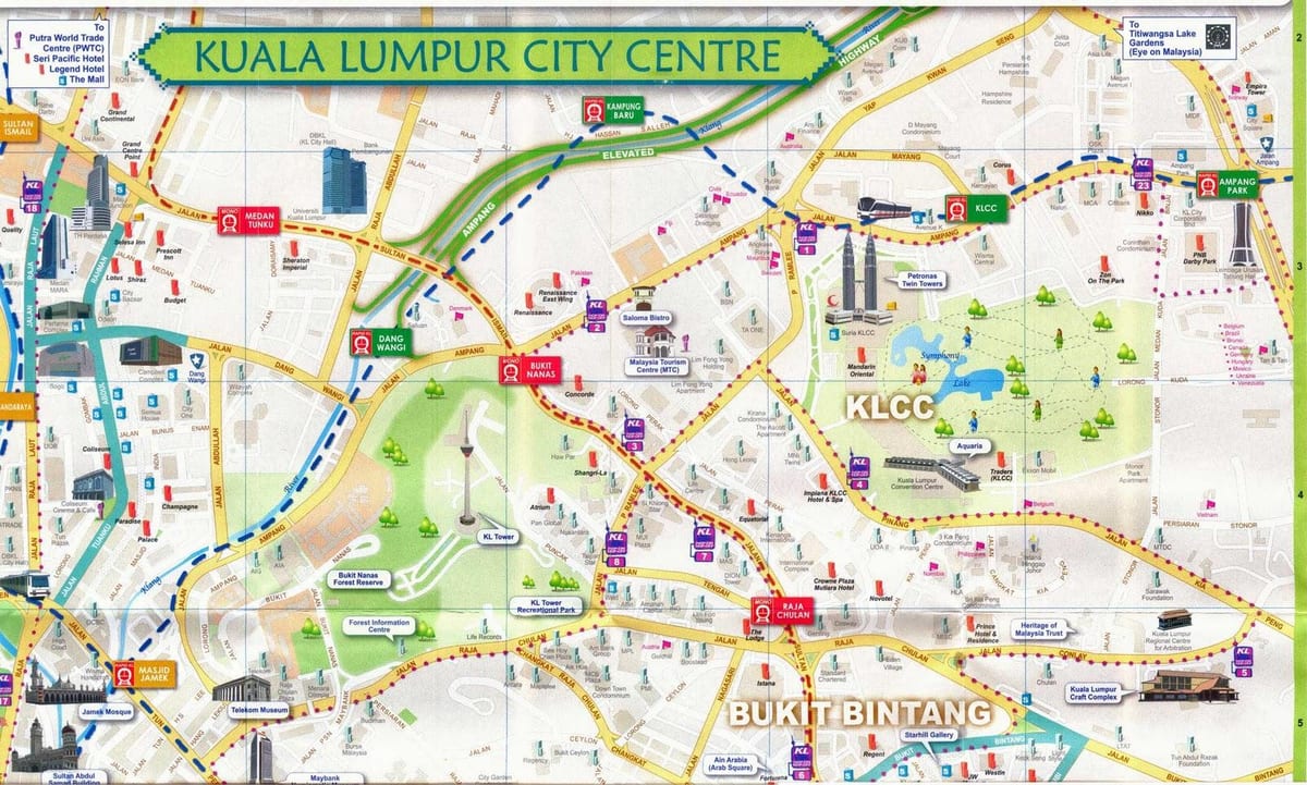 क्वालालंपुर के bukit bintang नक्शा