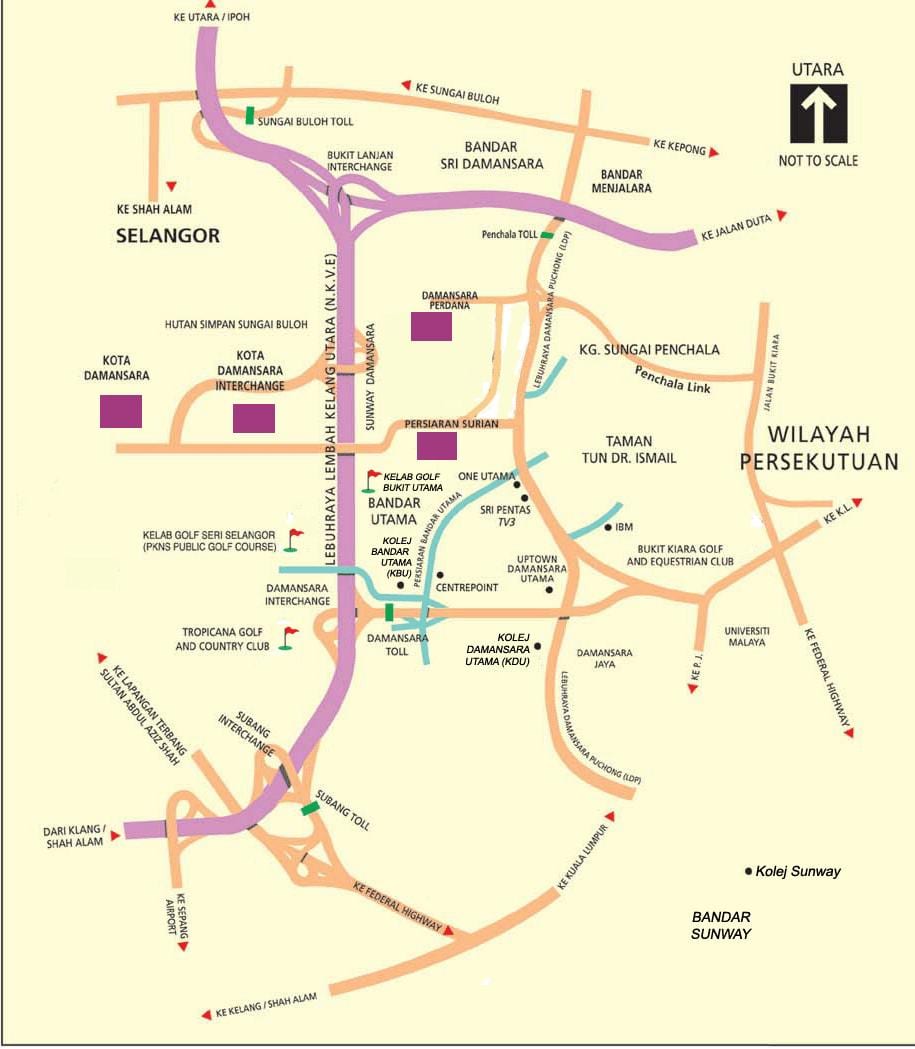 damansara नक्शा कुआलालंपुर