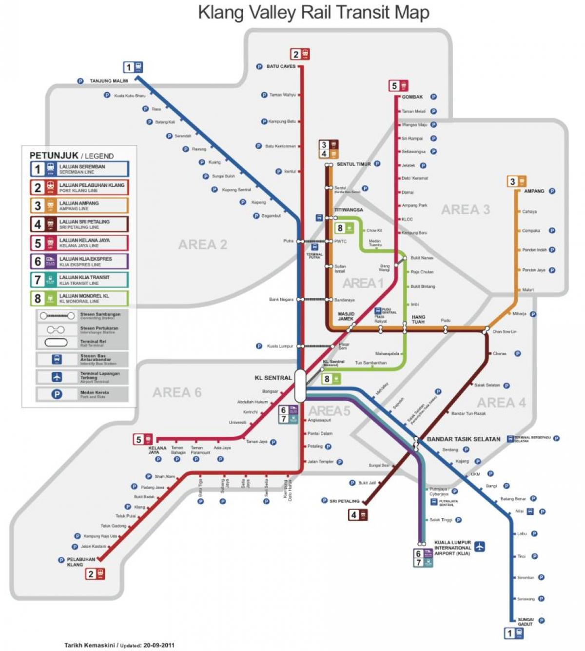 rapidkl एलआरटी ट्रेन का नक्शा