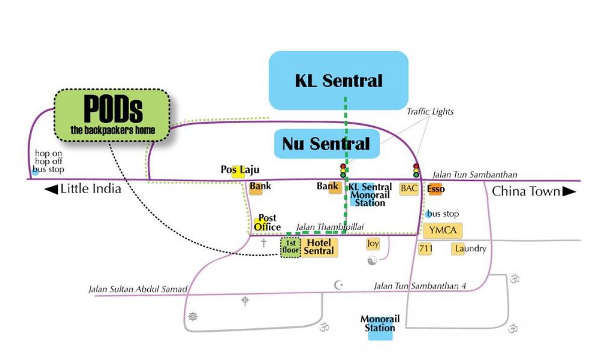 कुआलालंपुर बस स्टेशन के मानचित्र