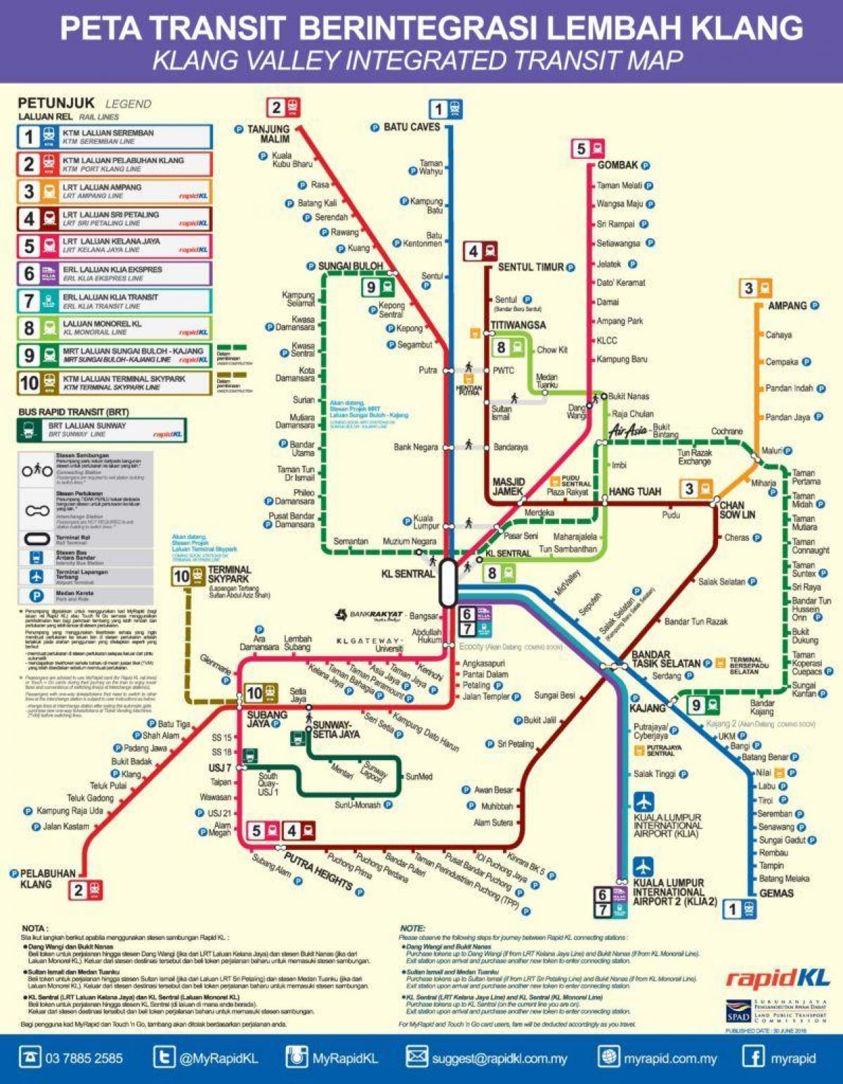 klang घाटी रेल पारगमन नक्शा
