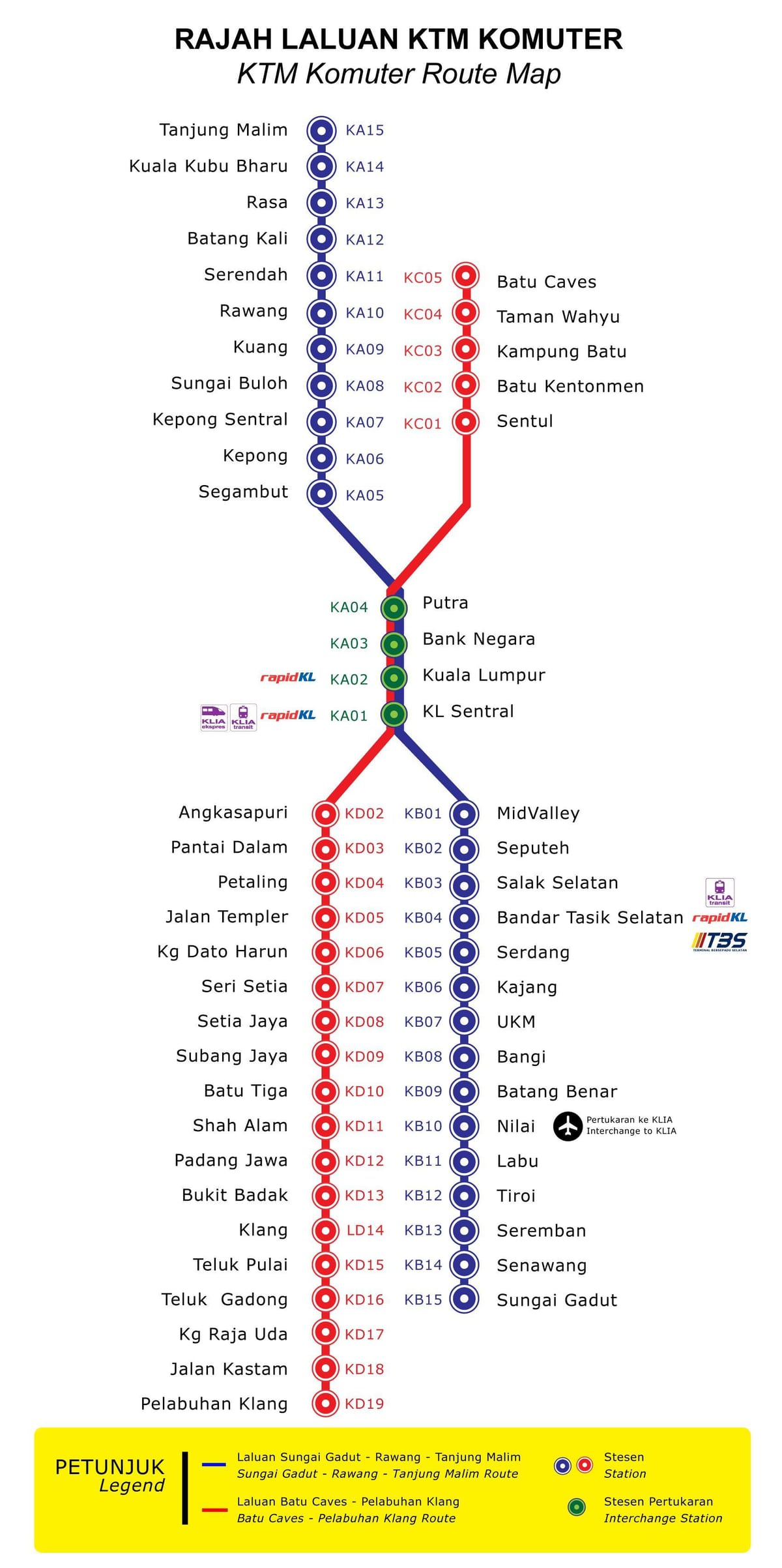 केएल komuter मार्ग नक्शा