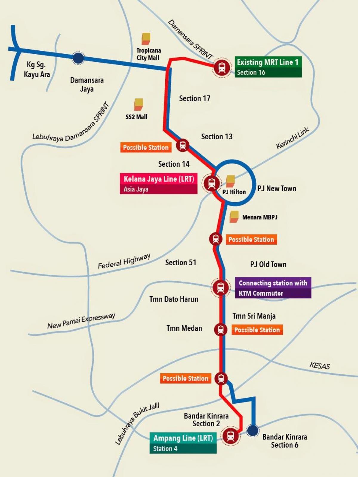 kelana जया एलआरटी स्टेशन का नक्शा
