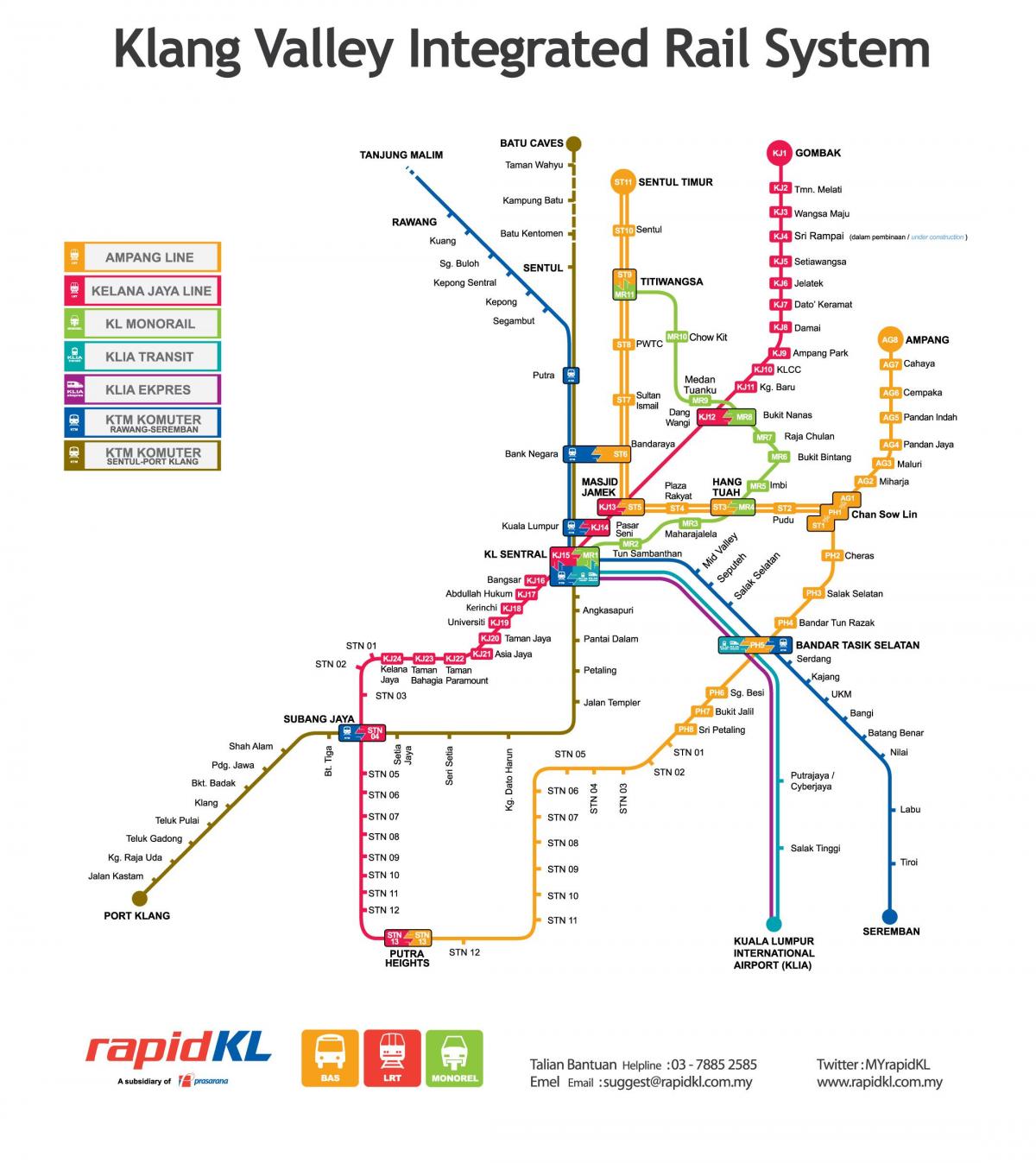 मलेशिया के परिवहन का नक्शा