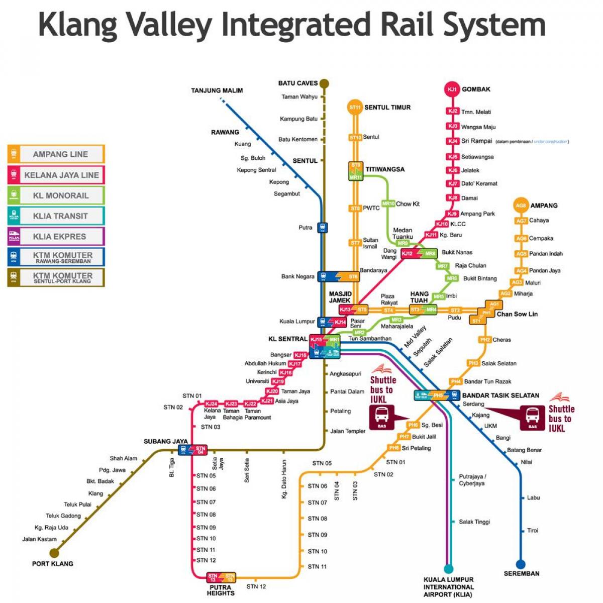 केएल एकीकृत रेल मानचित्र