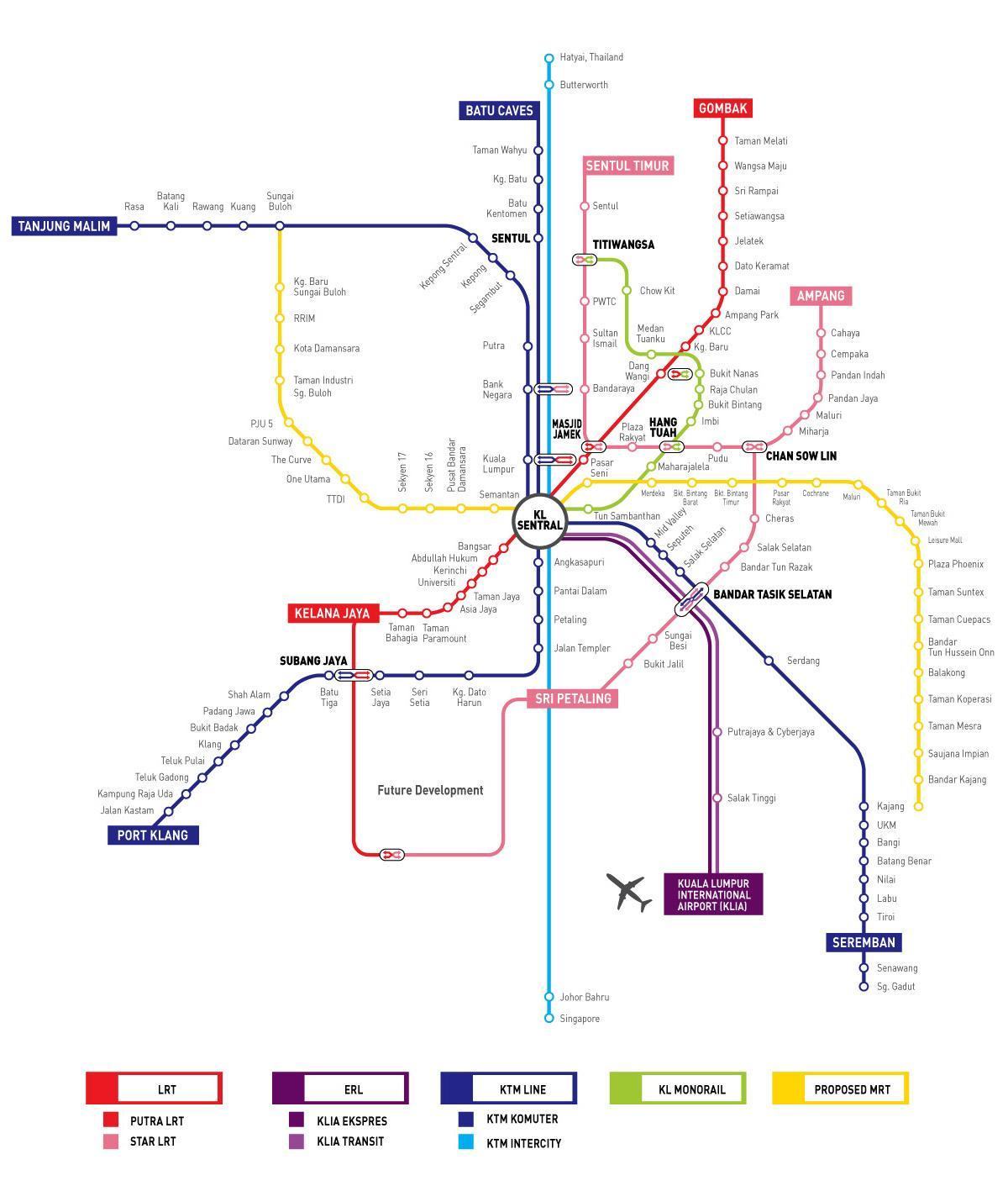 केएल ट्रेन का नक्शा