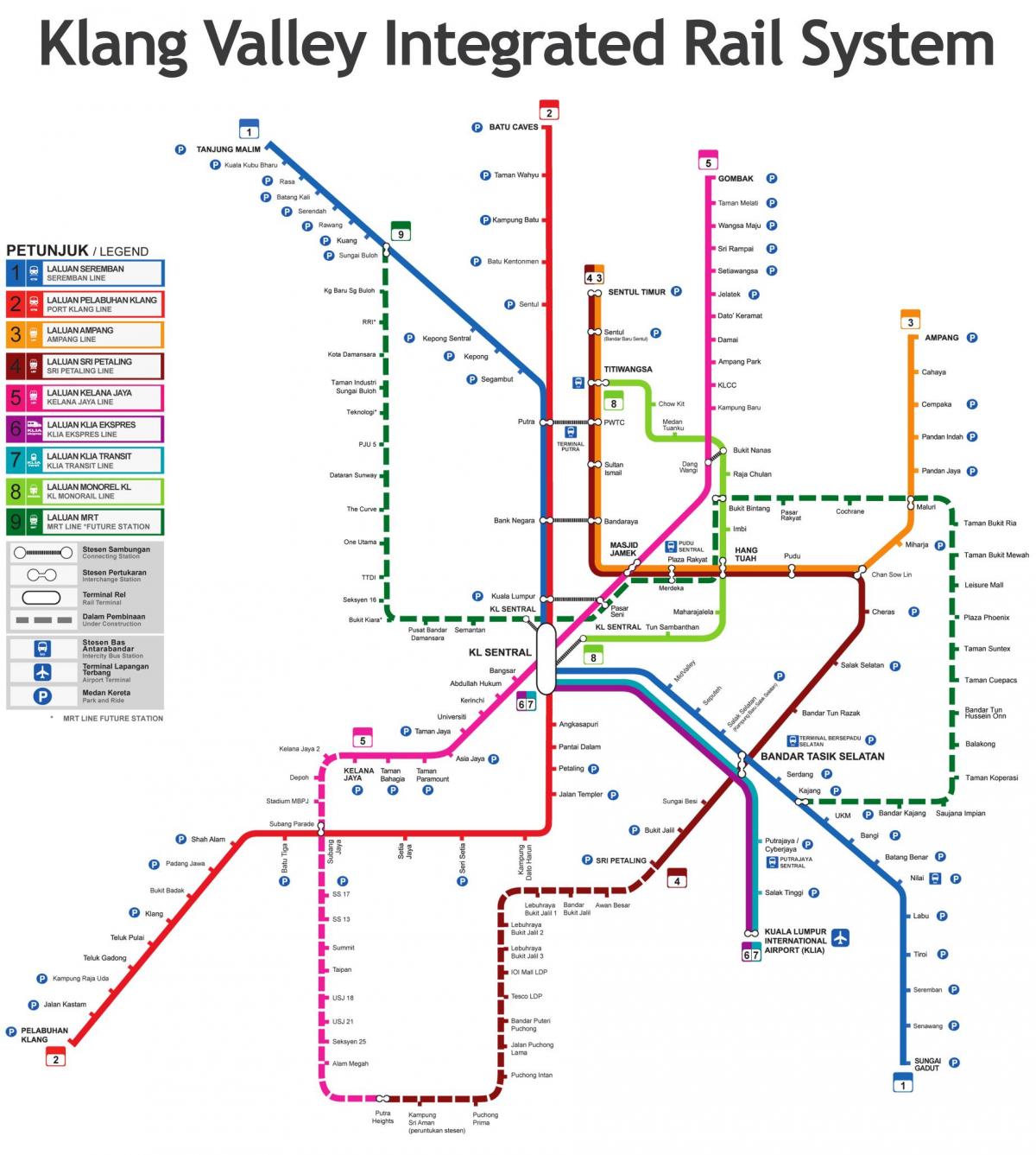 मलेशिया ट्रेन का नक्शा 2016