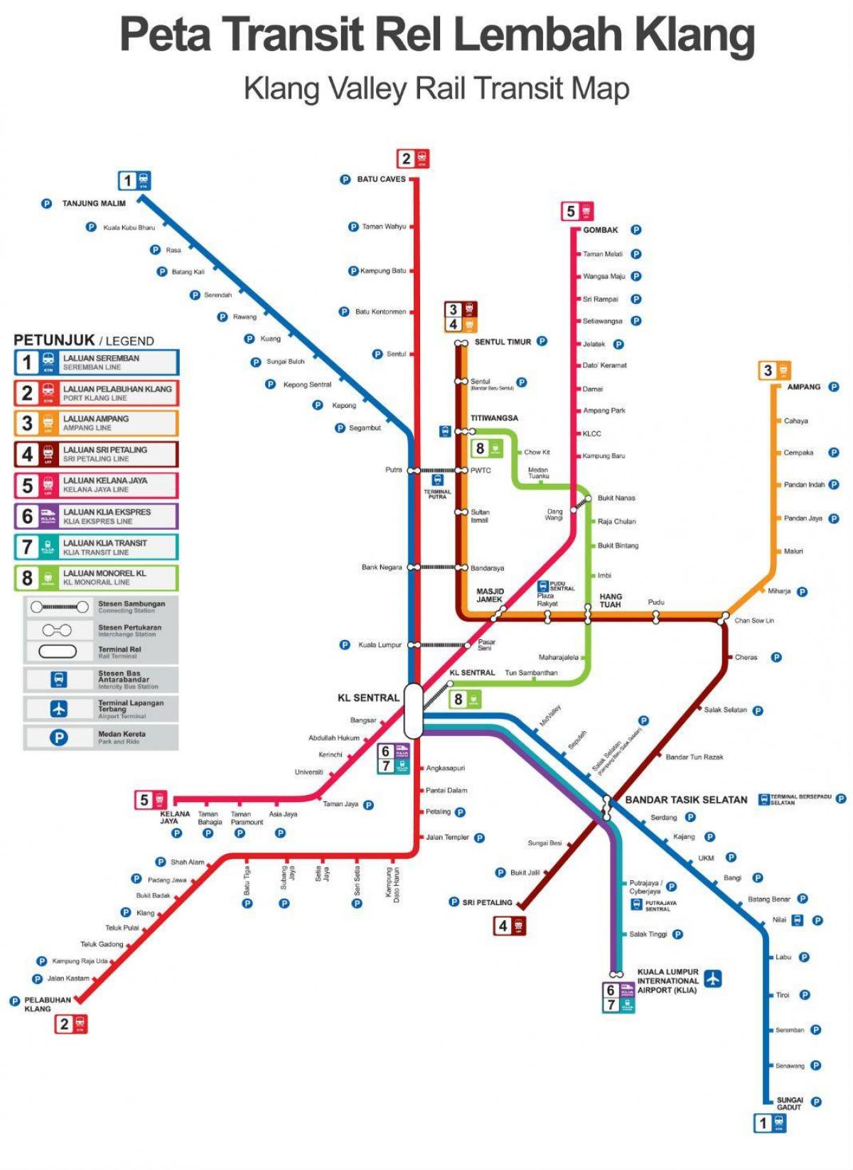 ट्रेन का नक्शा मलेशिया