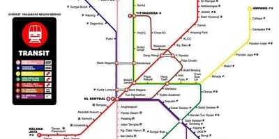 मेट्रो का नक्शा कुआलालंपुर