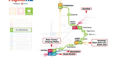 Kl sentral मोनोरेल के नक्शे