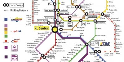Kl sentral के रेलवे स्टेशन का नक्शा