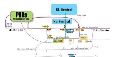 कुआलालंपुर बस स्टेशन के मानचित्र
