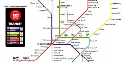 मेट्रो का नक्शा कुआलालंपुर