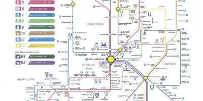 कुआलालंपुर पारगमन रेल मानचित्र