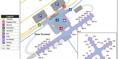 कुआलालंपुर अंतरराष्ट्रीय हवाई अड्डे के टर्मिनल का नक्शा