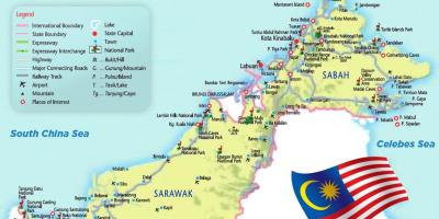 हवाई अड्डों में मलेशिया नक्शा